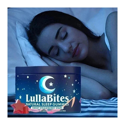 LullaBites Natural Sleep Gummies - 30 Servings -Sweet Strawberry Stars (Melatonin Free)